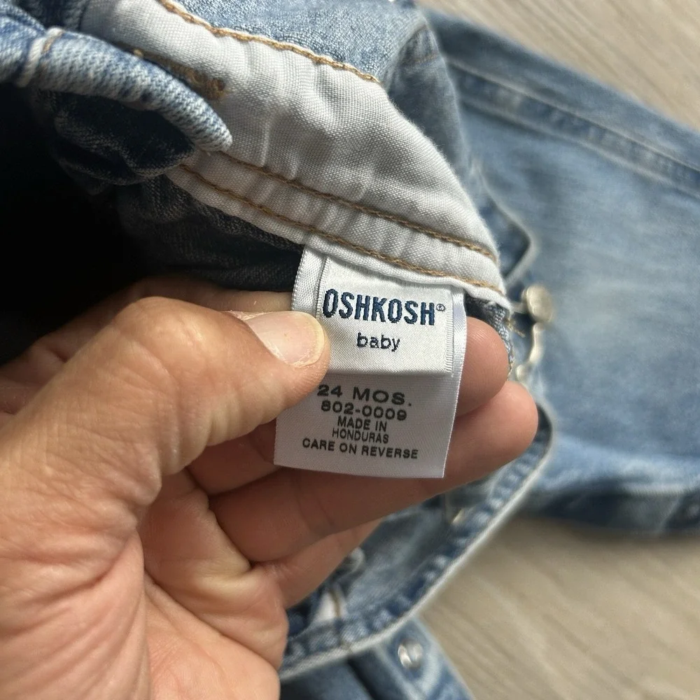 Vintage 90s Oshkosh‎ B'gosh Baby 24 Months vestbak Denim Overalls